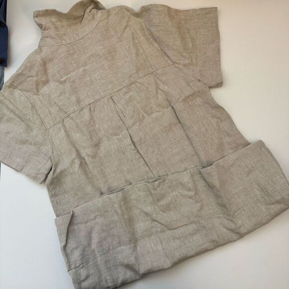 $128 Madewell V-Neck Mini Dress in 100% Linen size M m5 - Picture 3 of 6